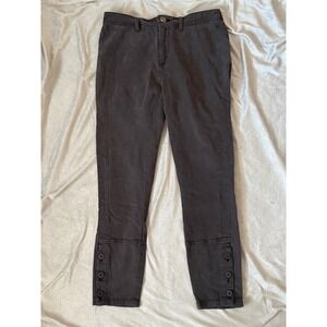 Anthropologie Pilcro Light Corduroy Pants Women 27 Charcoal Grey Cropped Button
